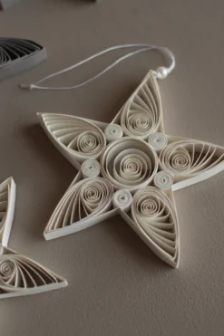 Paper star julhänge 10,5 cm, White