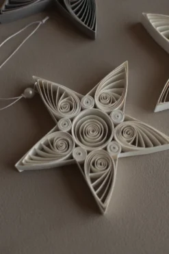 Paper star julhänge 10,5 cm, White