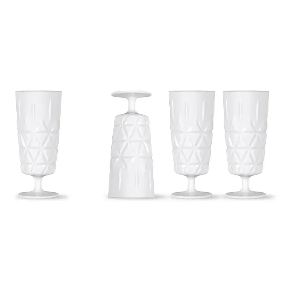Picknick champagneglas plast 4-pack, Vit