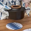 Picknick grillvante litet mönster, Blå-beige