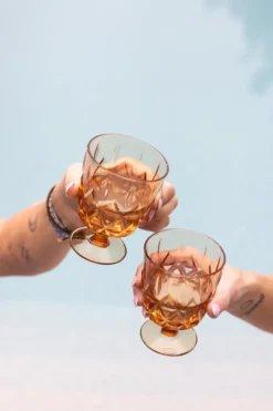 Picknick Juni plastglas 4-pack, Amber