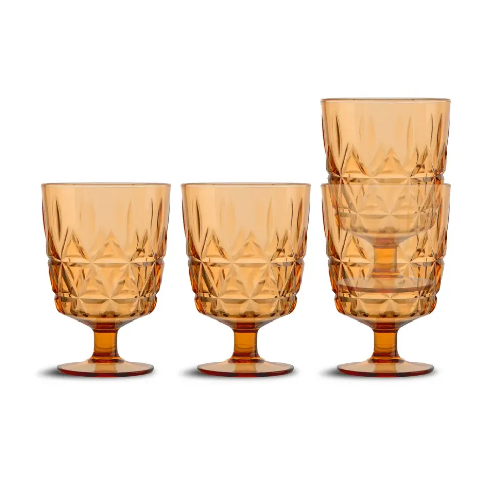 Picknick Juni plastglas 4-pack, Amber
