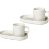 Pilar espressokopp med fat 2-pack, Moonbeam