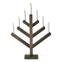 Pine adventsljusstake 62 cm, Mörkbetsad