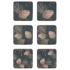 Pine Cone glasunderlägg 6-pack, Thunder