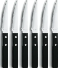 Pizza Noir grillkniv 6-pack, Svart