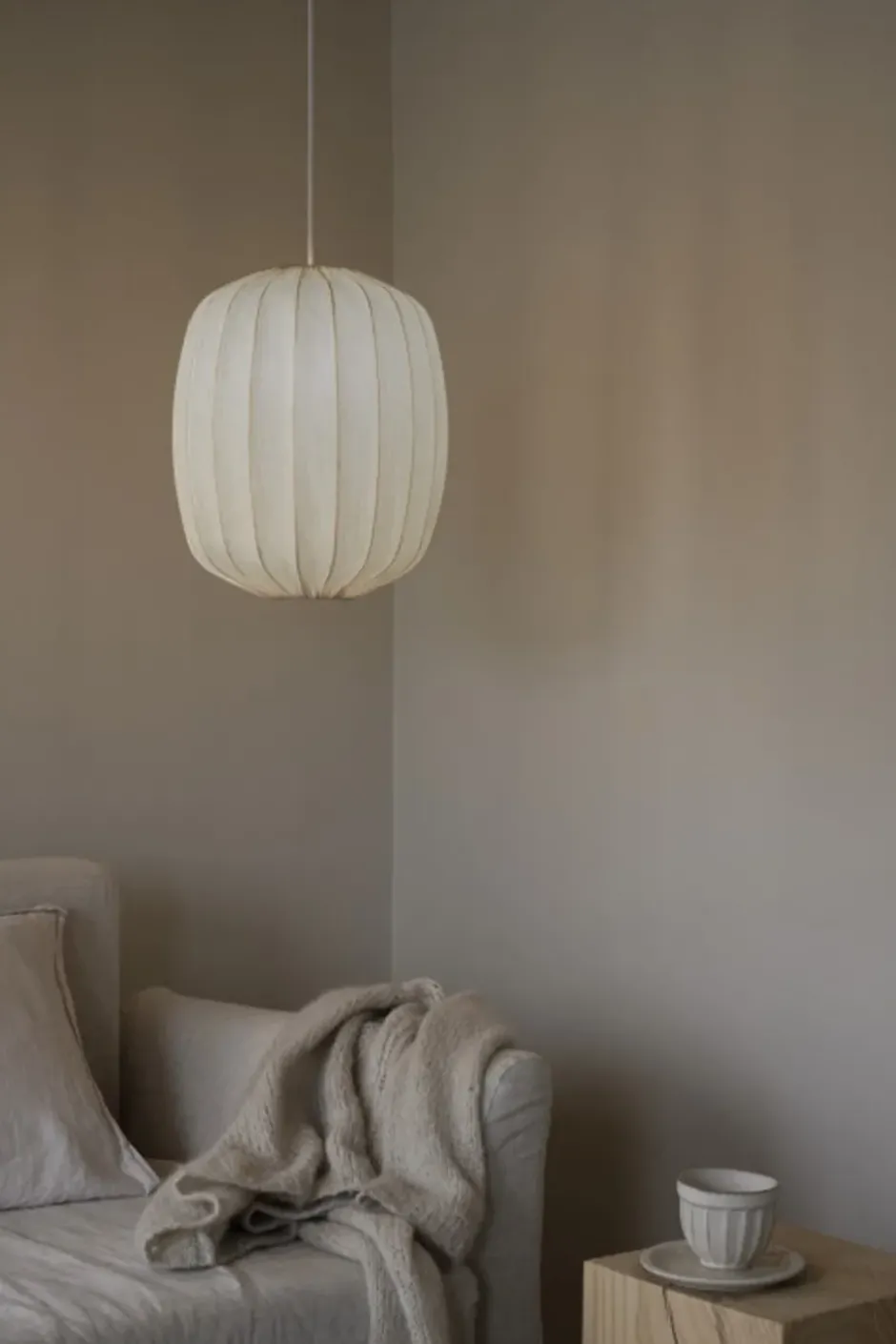 Prisma lampskärm Ø35 cm linne, Natural