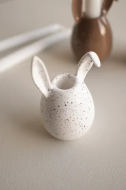 Rabbit ljusstake 13 cm, White dot
