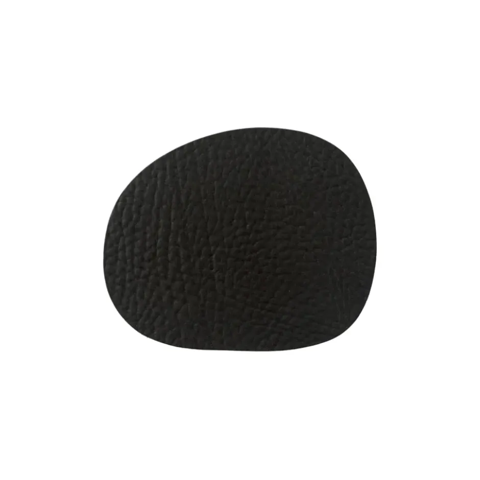 Raw glasunderlägg läder 6-pack, Black buffalo (svart)