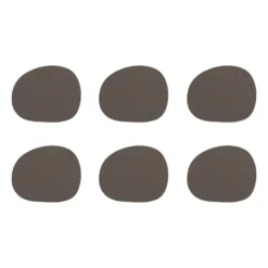Raw glasunderlägg läder 6-pack, Clay (brun)