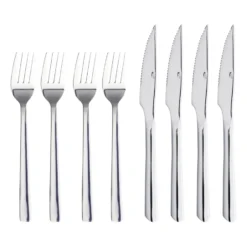 Raw grillbestick 8 delar, Blankpolerat rostfritt stål
