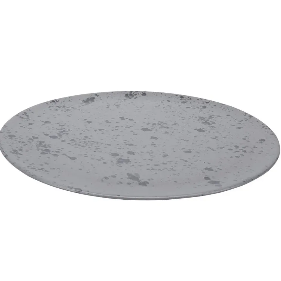 Raw serveringsfat Ø 34 cm, grå med prickar