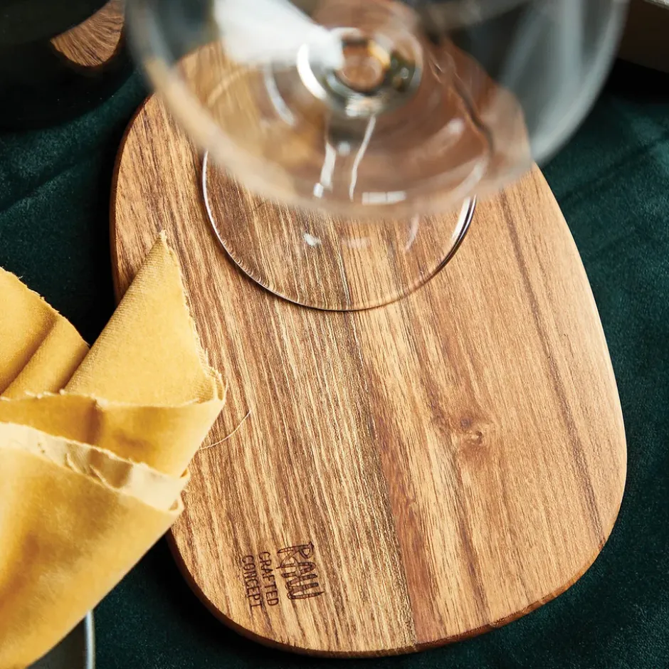Raw smörbricka 14x19 cm 2-pack teak, Brun