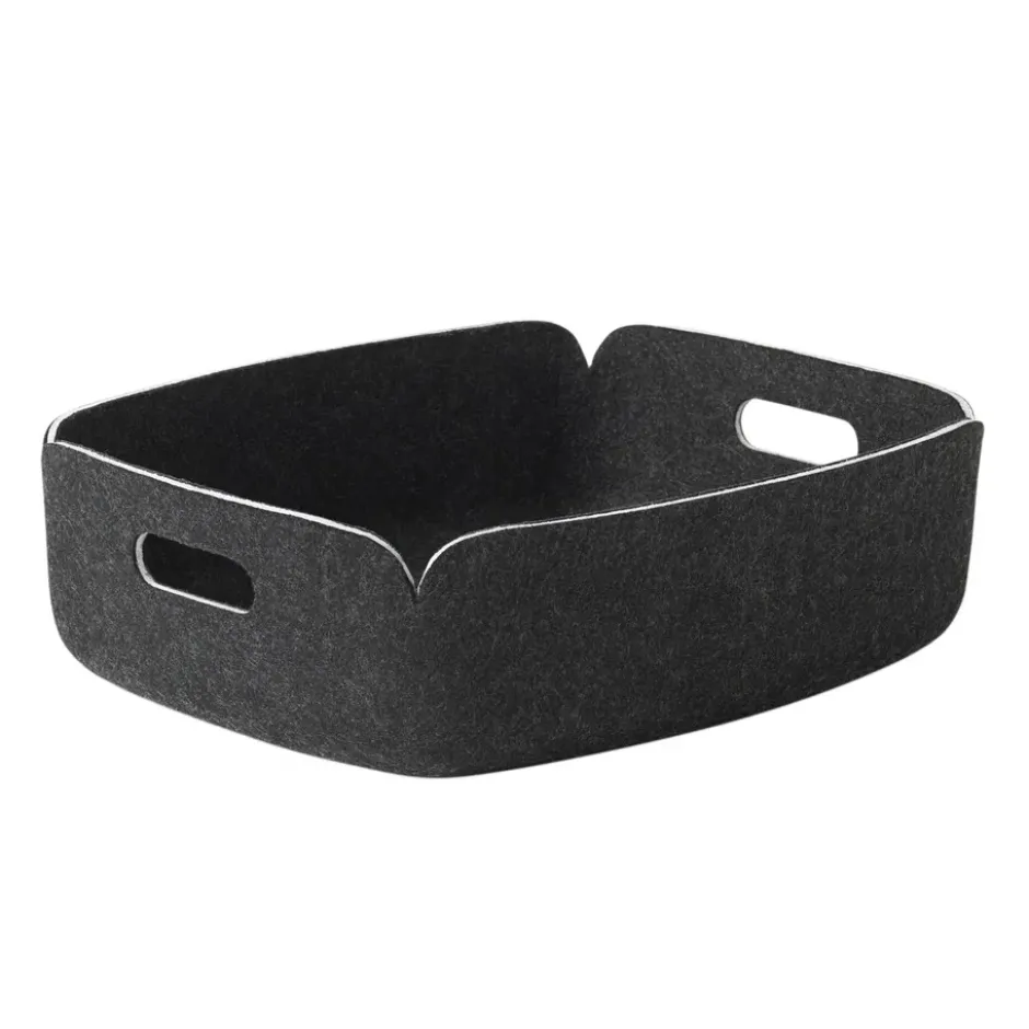 Restore tray förvaringskorg låg, Black melange (svart)