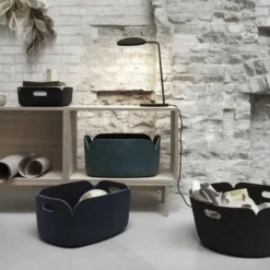 Restore tray förvaringskorg låg, Black melange (svart)