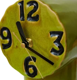 Retro keramikklocka 18 cm, Olive