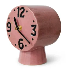 Retro keramikklocka 16,2 cm, Pink