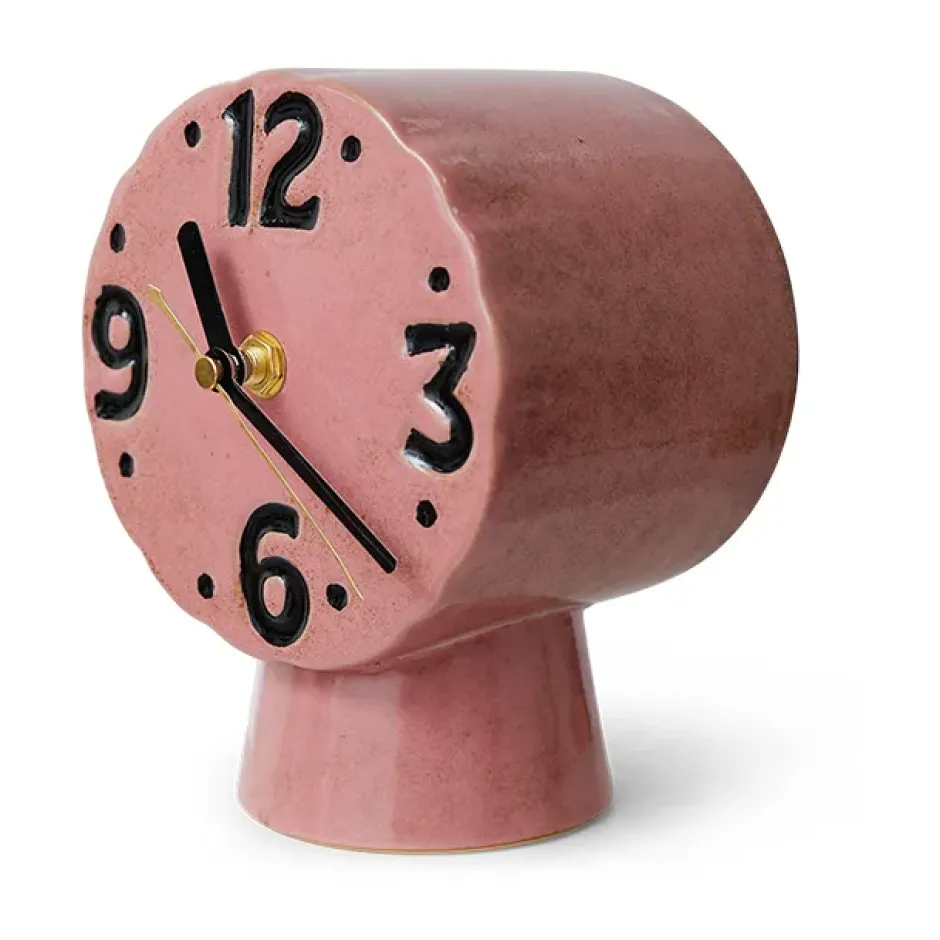 Retro keramikklocka 16,2 cm, Pink