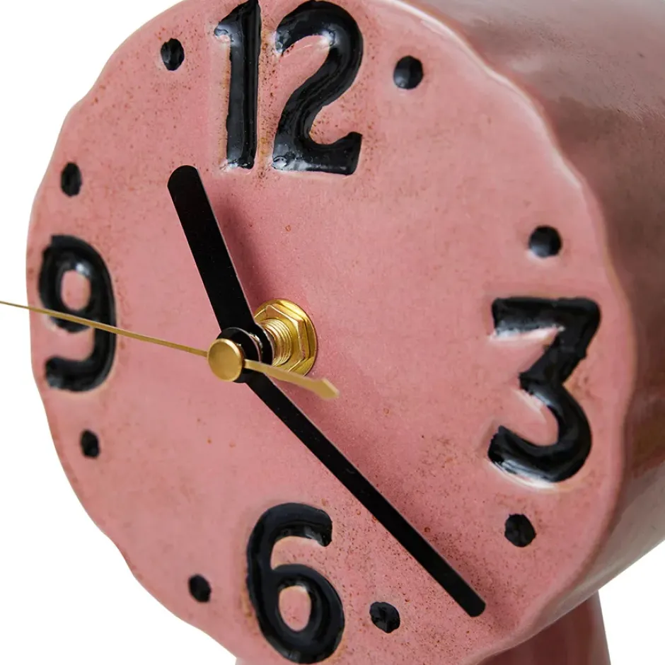Retro keramikklocka 16,2 cm, Pink