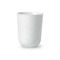 Rhombe mugg utan öra 33 cl, Vit