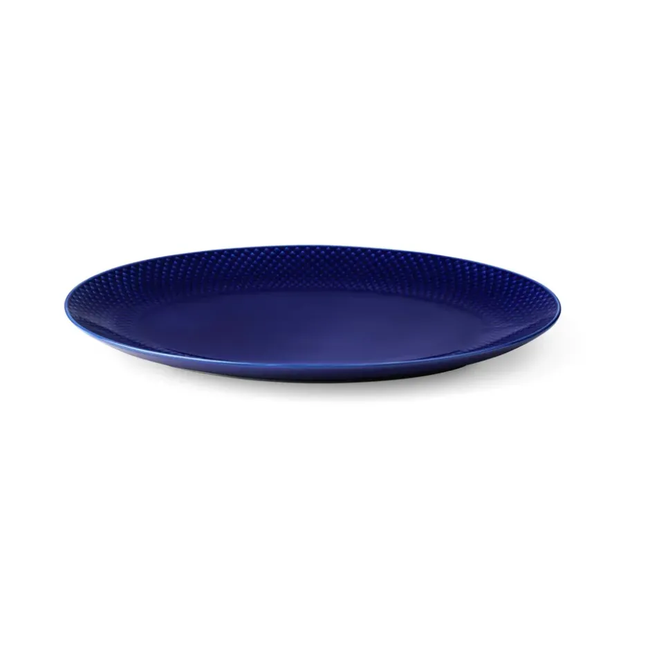 Rhombe serveringsfat ovalt 35x26,5 cm, Mörkblå