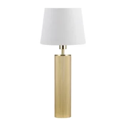Rib 8 bordslampa, Borstad mässing