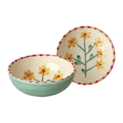 Rice keramikskål 35 cl, Yellow Flower-jade