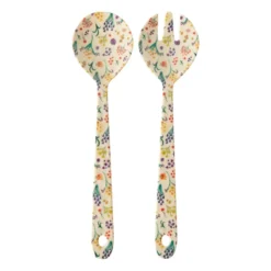 Rice salladsbestick melamin 2 delar, Wild flowers
