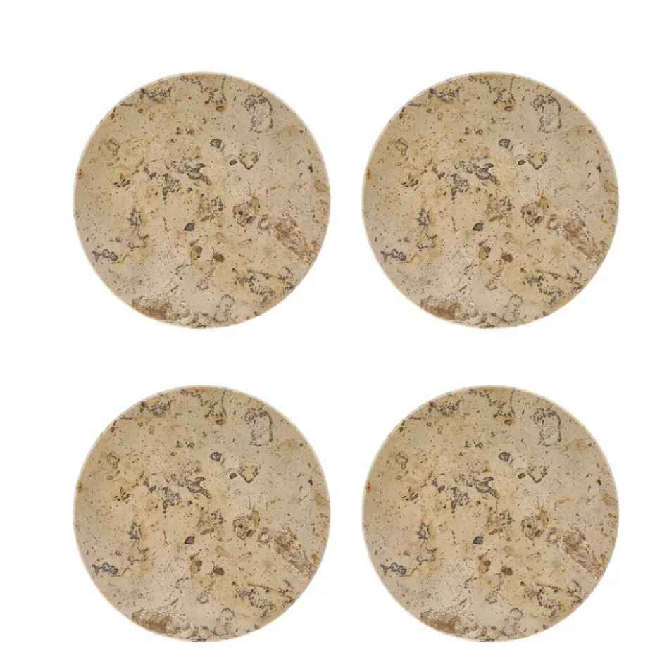 Ridge glasunderlägg Ø10 cm 4-pack, Marmor