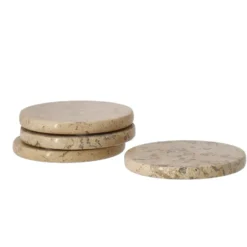 Ridge glasunderlägg Ø10 cm 4-pack, Marmor