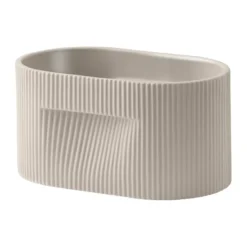 Ridge kruka 13 cm, Beige