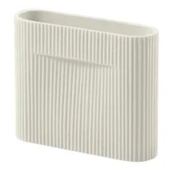 Ridge vas 16,5 cm, Off white