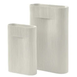 Ridge vas 35 cm, Off white