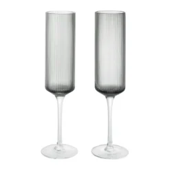 Ripple Champagne flutes champagneglas 15 cl 2-pack, Smoked Grey