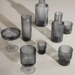 Ripple champagneglas 2-pack, Smoked grey