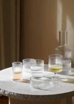 Ripple glas lågt 4-pack, Clear