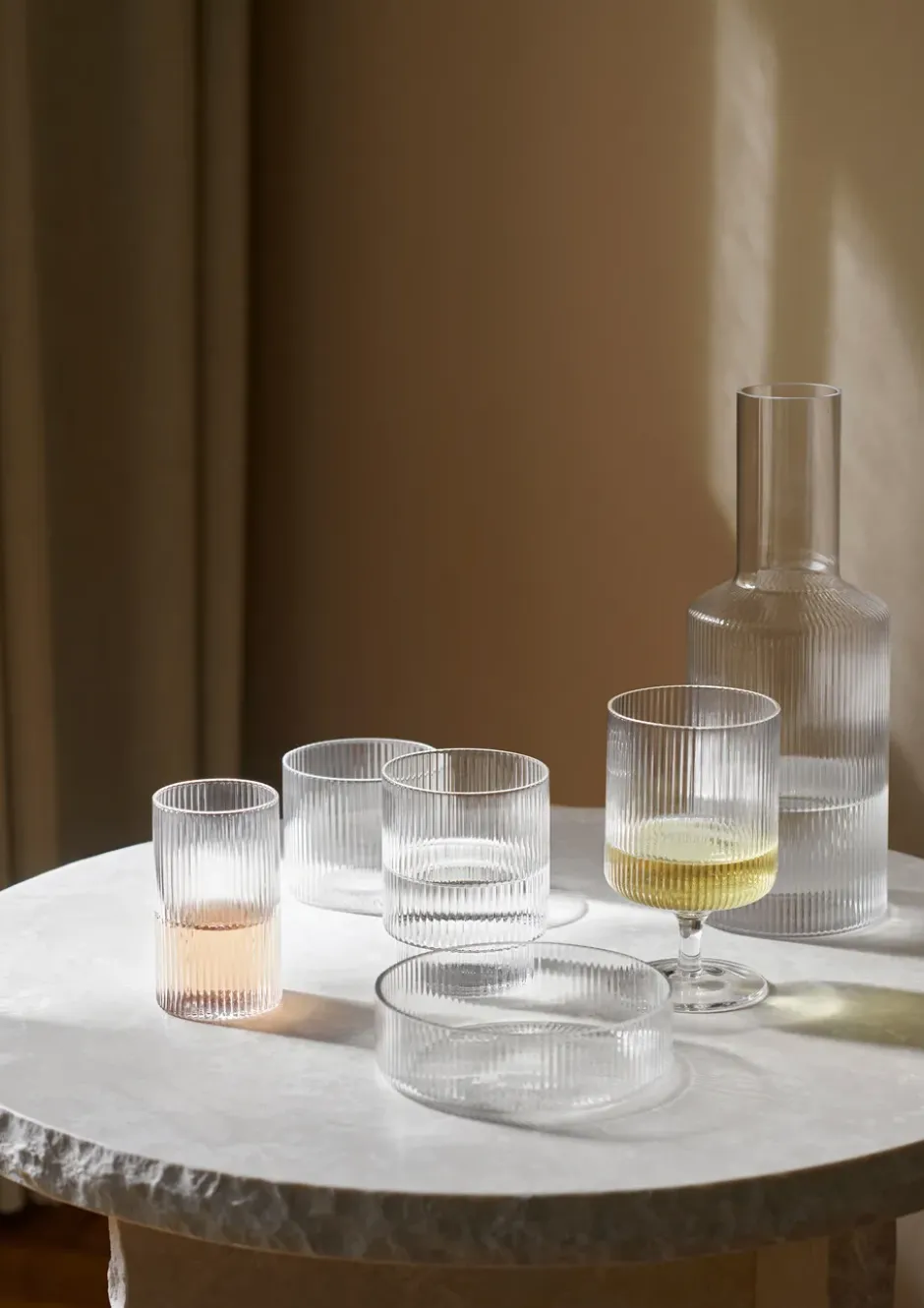 Ripple glas lågt 4-pack, Clear