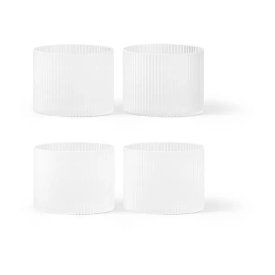 Ripple glas lågt 4-pack, Frosted