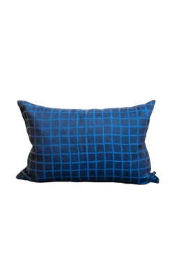 Rutig kuddfodal 48x68 cm, Blue-black