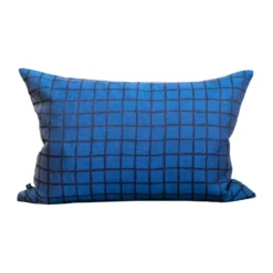 Rutig kuddfodal 48x68 cm, Blue-black