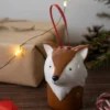 Räv julgranshänge, Vit-brun