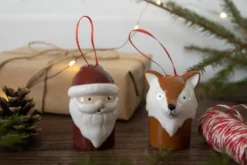Räv julgranshänge, Vit-brun