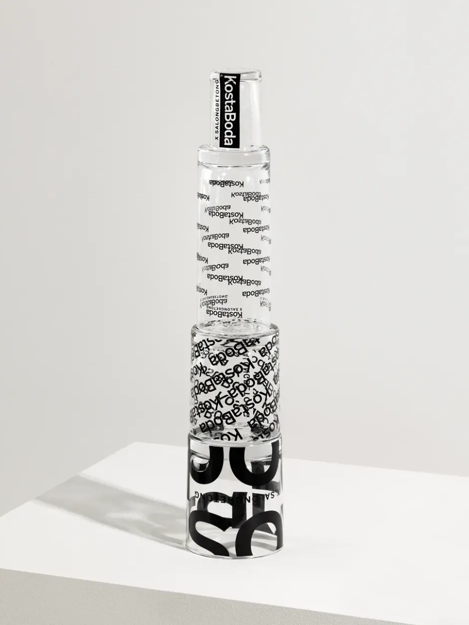 Salong Betong DOF glas 35 cl 2-pack, Klar-svart