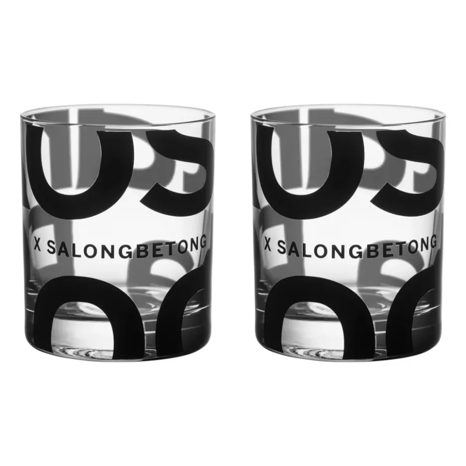 Salong Betong DOF glas 35 cl 2-pack, Klar-svart