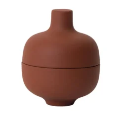 Sand skål med lock S Ø8,2 cm, Red clay