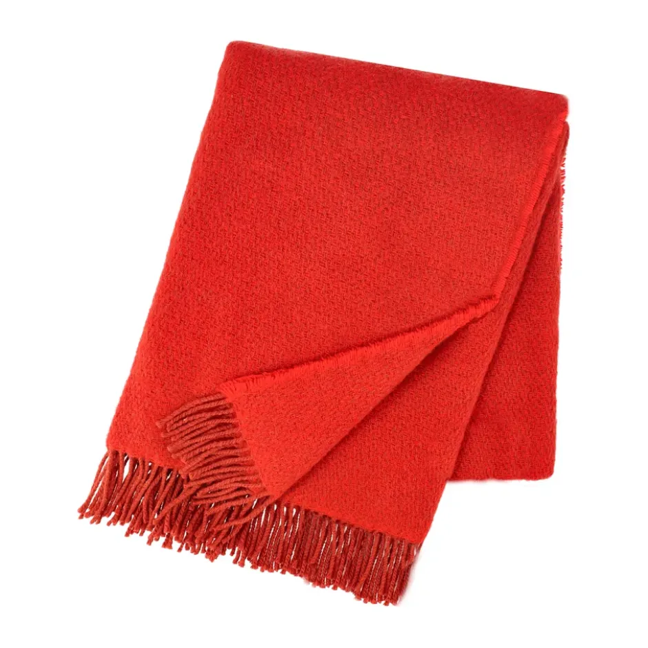 Sandstone ullpläd 130x180 cm, Röd