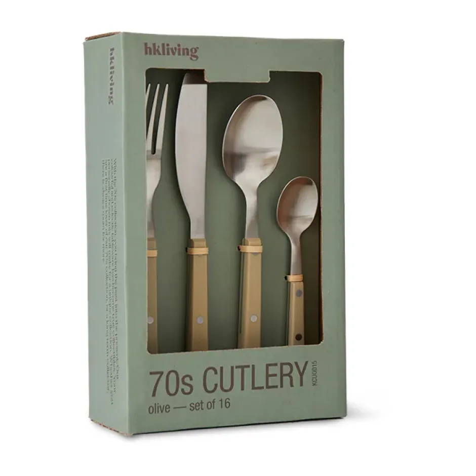 70's bestickset 16 delar, Olive