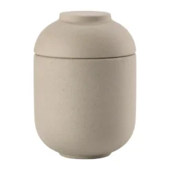 Sensu burk med lock Ø6,5x9 cm, Taupe