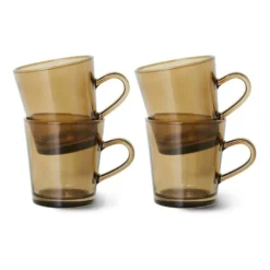70's glassware kaffekopp 20 cl 4-pack, Mud brown