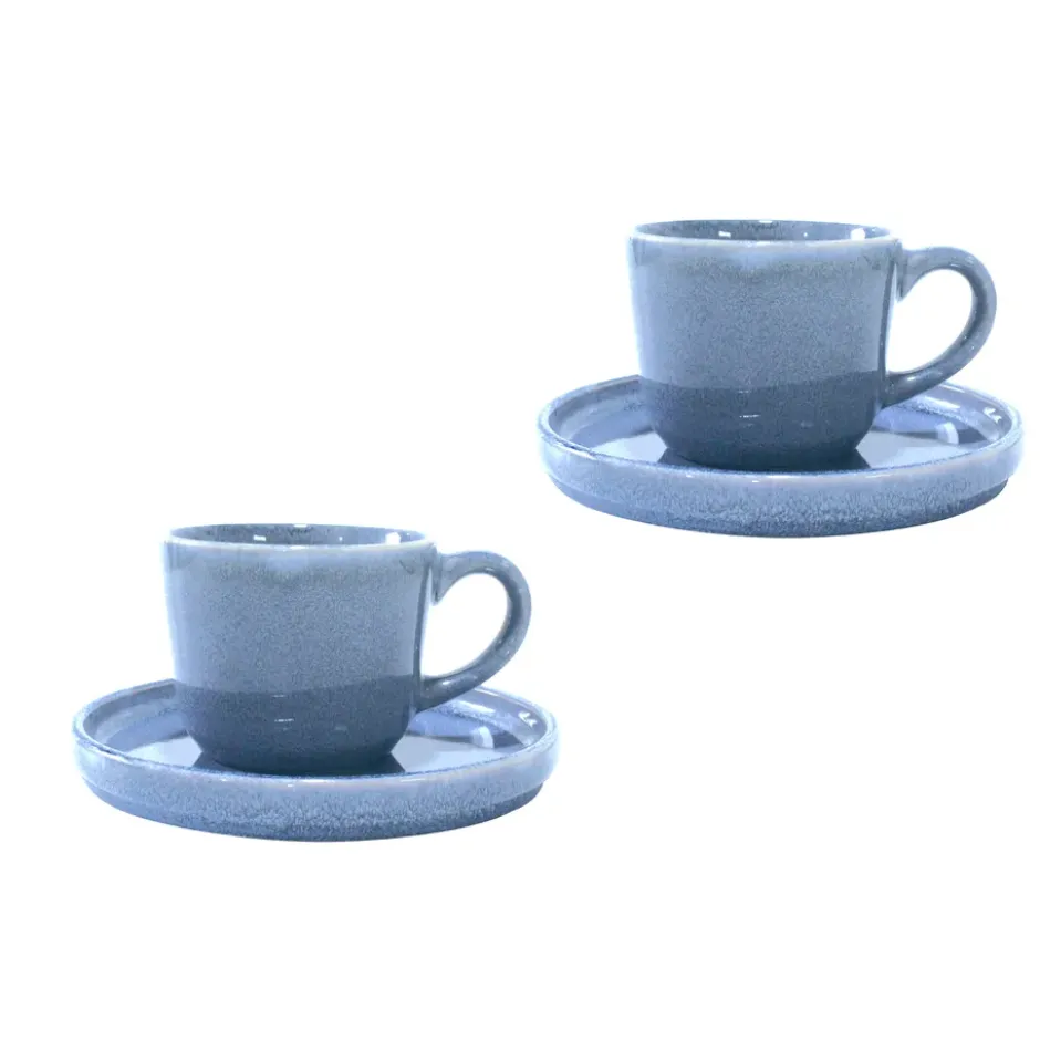 Søholm Sonja kopp med fat 2-pack, Blå